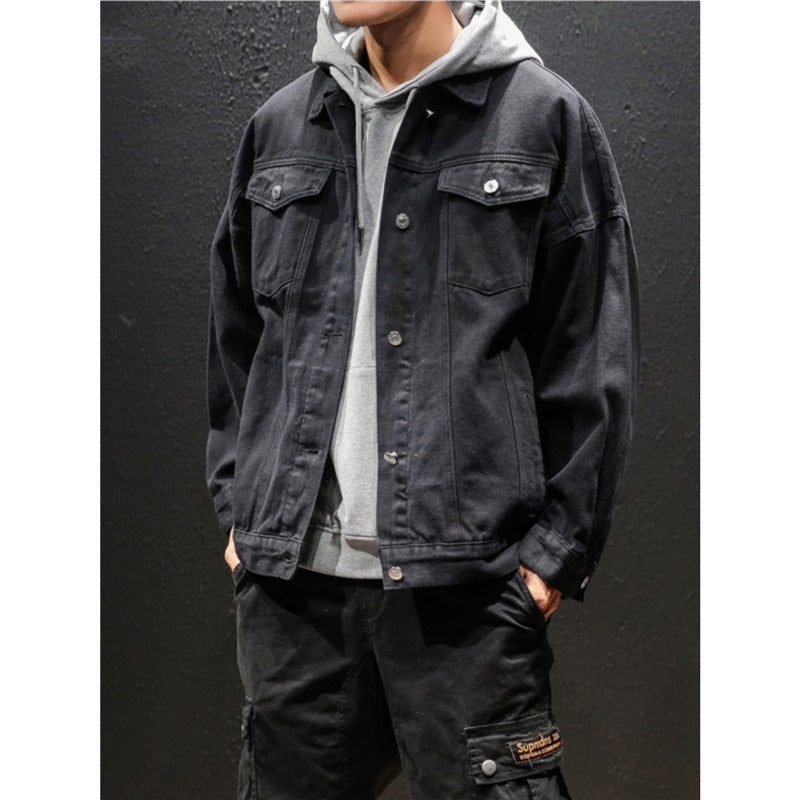 Men's Retro Denim Jacket Spring Autumn High Street Style