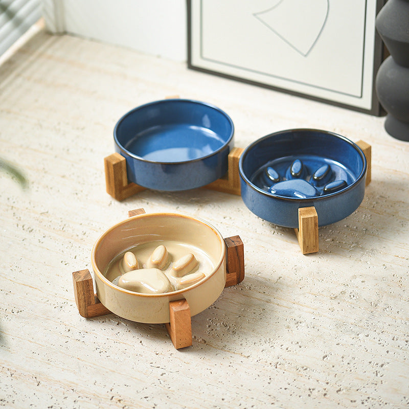 Japanese Kiln Ceramic Slow Feeder Bowl – Anti-Choke Dog & Cat