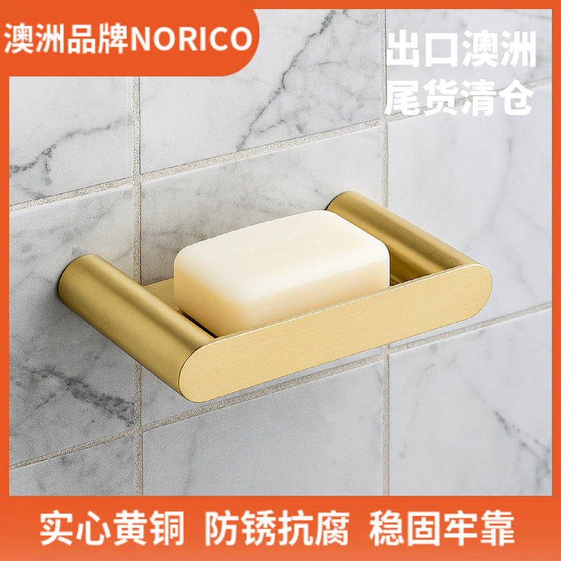 Brushed Gold Wall-Mounted Handmade Soap Holder Rack