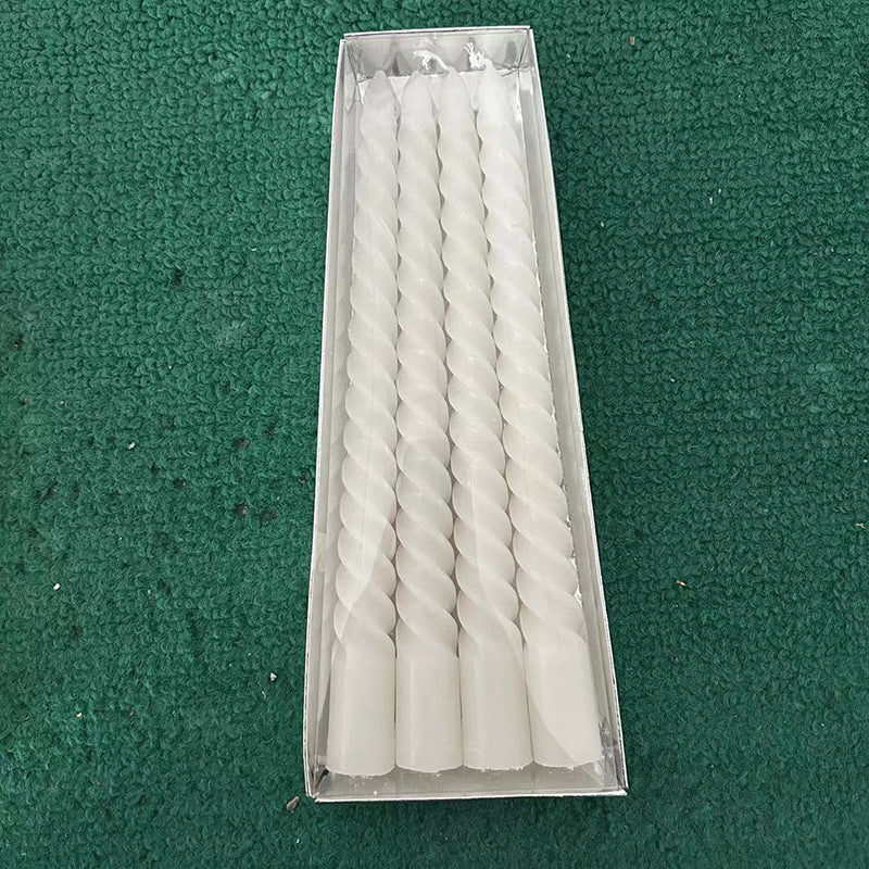 European-Style Ivory White Smokeless Long Rod Candle