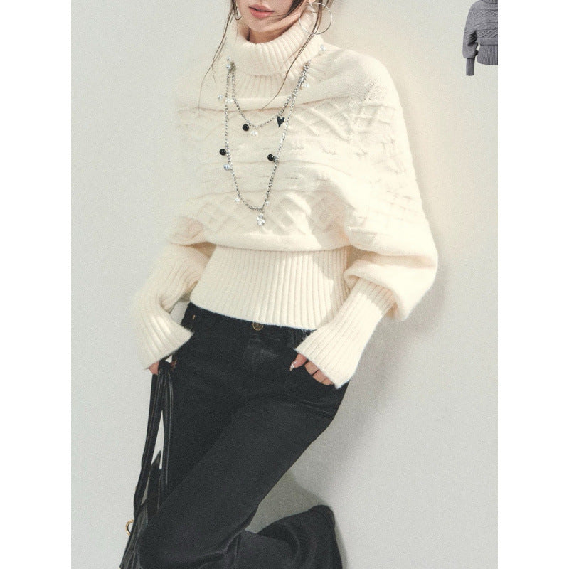 Women’s Twist Bat-Sleeve Turtleneck Sweater