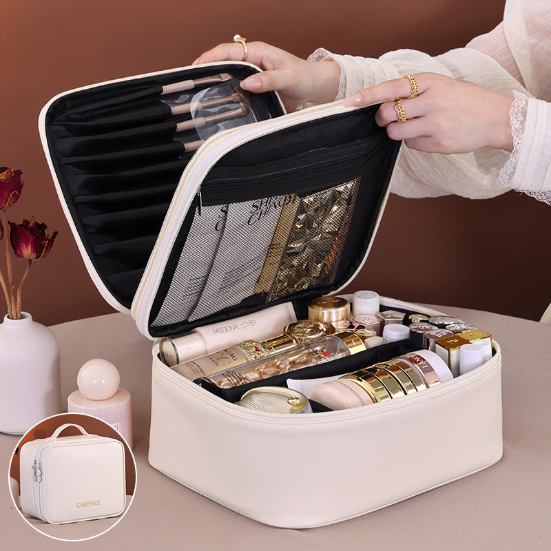 Double-Layer Multi-Partition Travel Cosmetic Bag