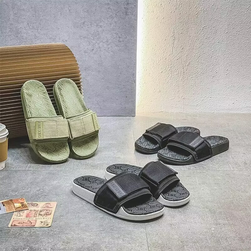Men’s Korean Style Buckle Beach Sandals – Summer Casual Slides