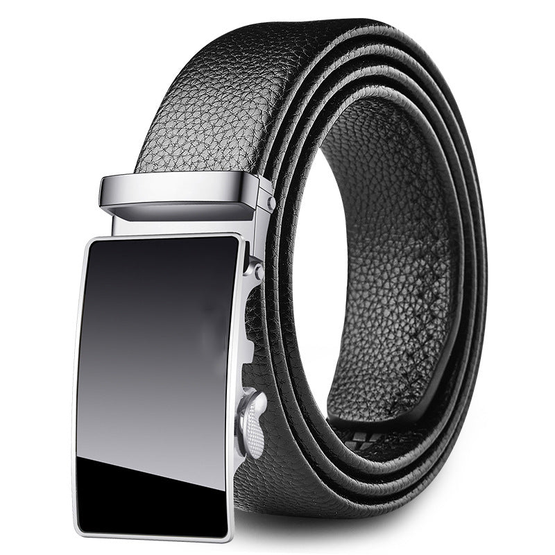 Men’s Soft Leather Belt – Automatic Buckle, Casual Style