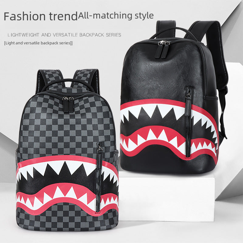 Plaid Travel Backpack – Street Style Shark Design