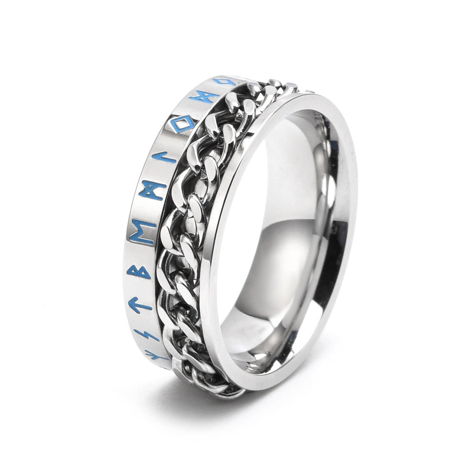 Viking Luminous Chain Ring – Rotatable Titanium Steel