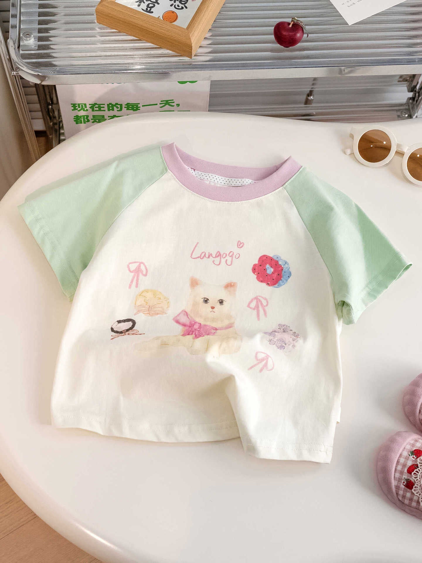 Girls Cartoon Color T-Shirt – Cute Summer Cotton Top – T-Shirts – Image 7