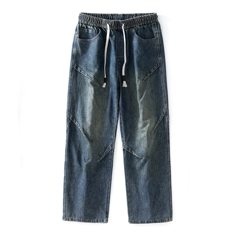 INSTOCK - Men's Retro Wide-Leg Jeans – Elastic Waist, Street