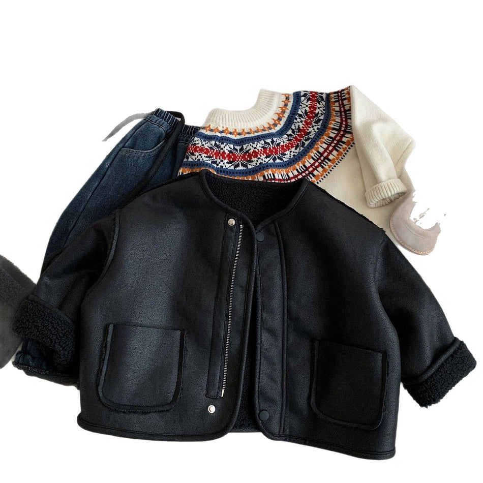 Kids Winter Korean Style Jacket with Mini Backpack 2025