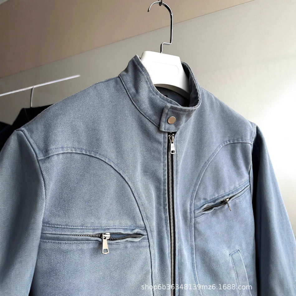 Men’s American Retro Zipper Workwear Jacket
