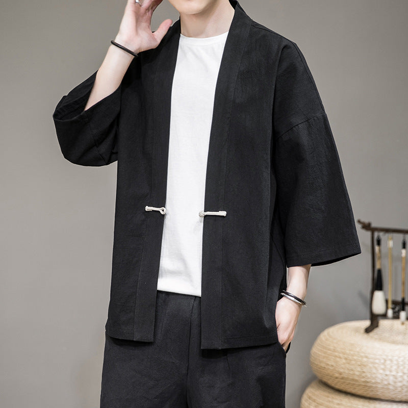 Men’s Han Dynasty Retro Buttoned Cardigan Jacket