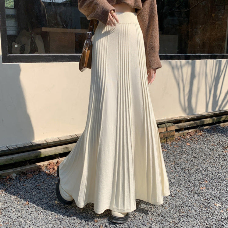 Women’s High-Waist Wool Skirt