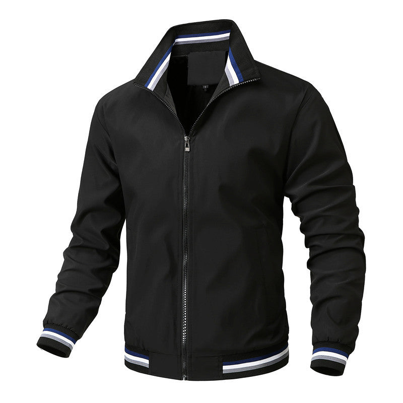 Men’s Solid Color Spring Windbreaker Jacket