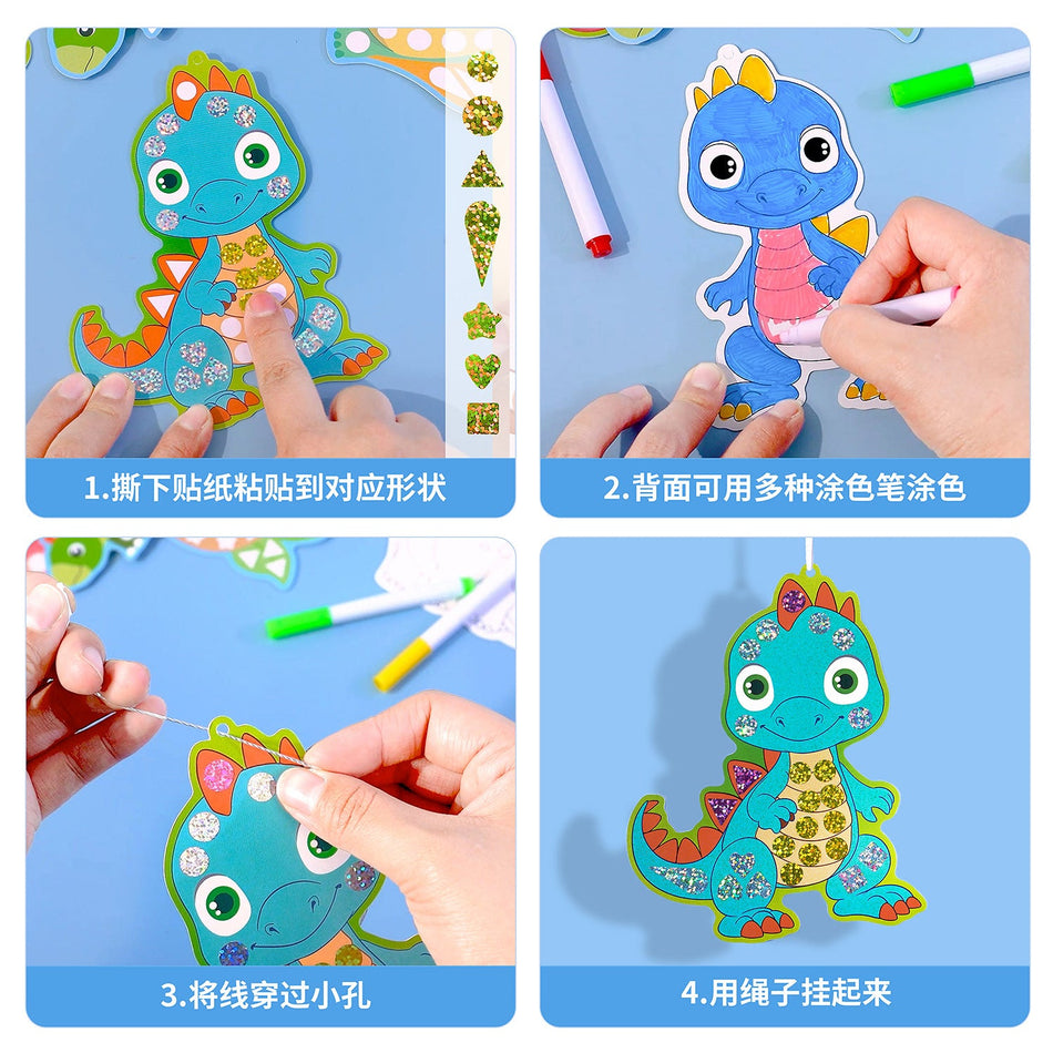 Dinosaur Mosaic DIY Sticker Set – Kids Early Education Toy