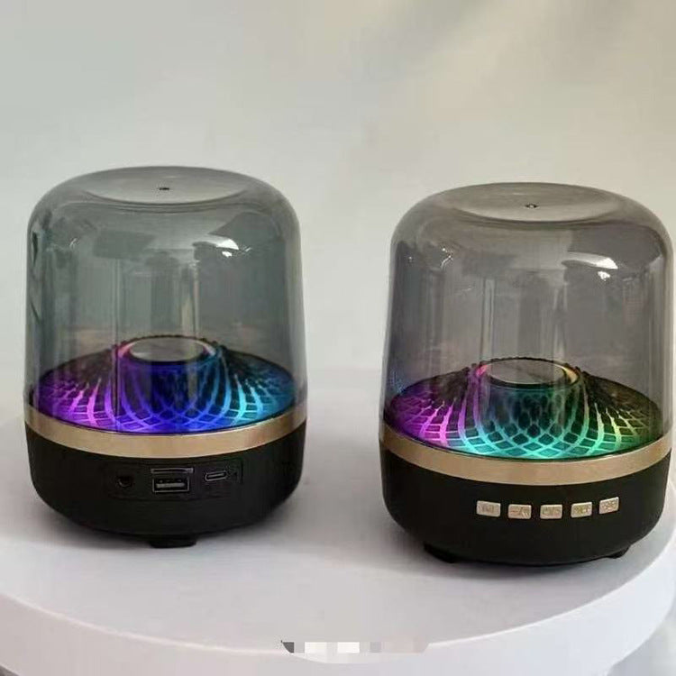 Bluetooth Glass Speaker – Portable RGB Desktop Mini Subwoofer