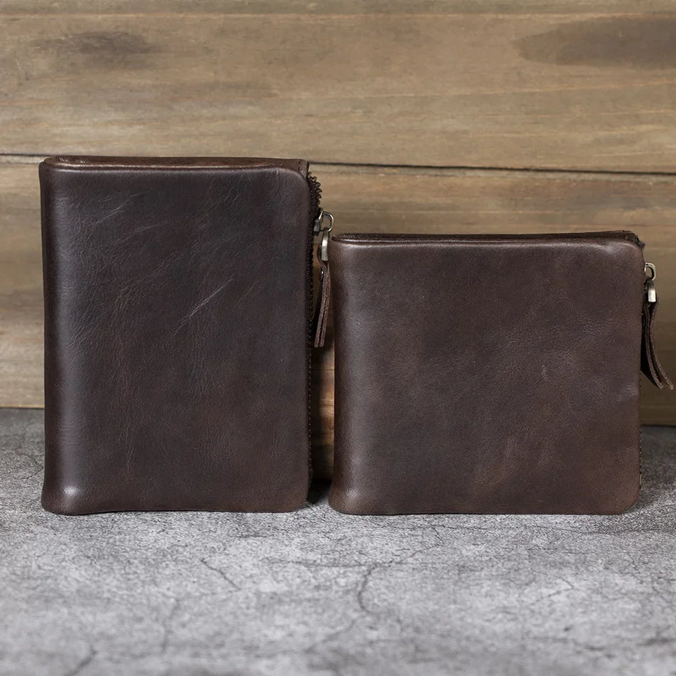Vintage Cowhide Leather Multi-Card Wallet