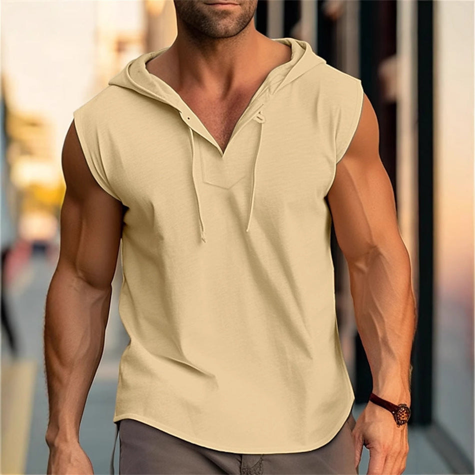 Men’s Sleeveless Hooded Fitness Vest
