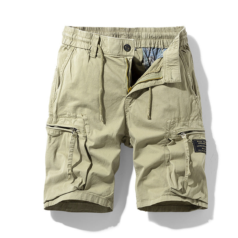 Men’s Casual Multi-Pocket Shorts – Loose, European & American