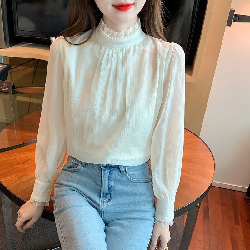 Velvet Chiffon Lace Inner Shirt Elegant Autumn Winter Style!