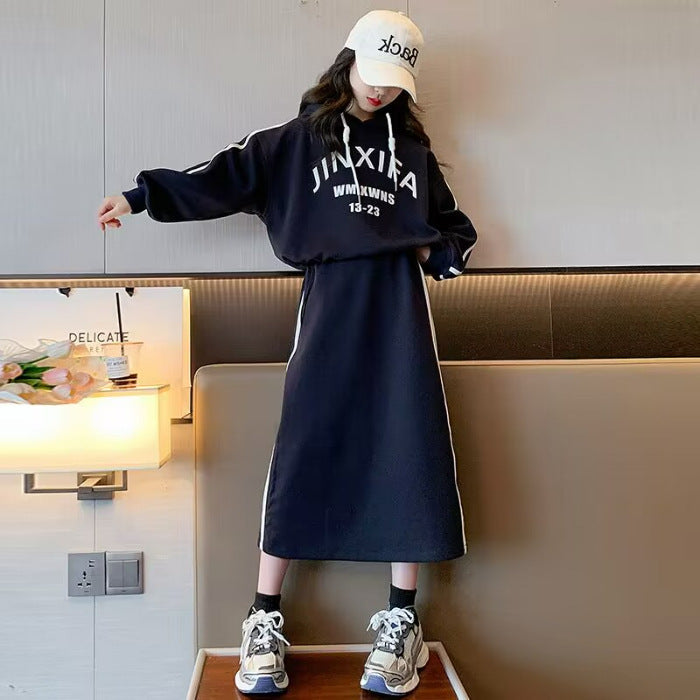 Girls Hoodie Sweatshirt Dress Set – Outfit Sets – Image 7