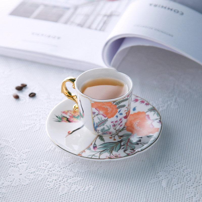 Chinese-Western Irregular Coffee Cup & Saucer for Espresso