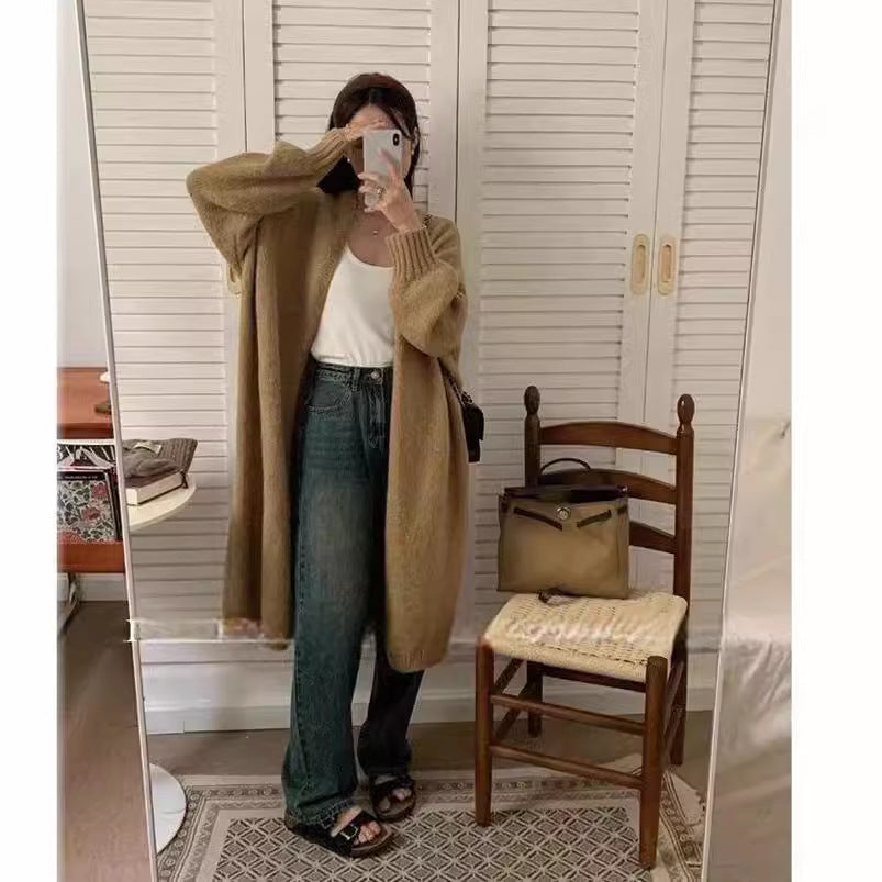 STOCK-Women’s Long Knit Cardigan