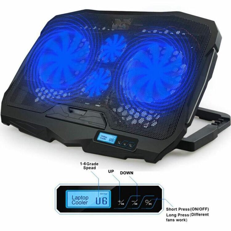 Adjustable Folding Laptop Cooling Pad with Luminous Base