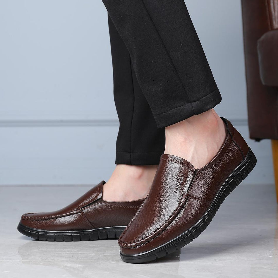 INSTOCK-Men’s Leather Driving Shoes | Cowhide Breathable Loafers