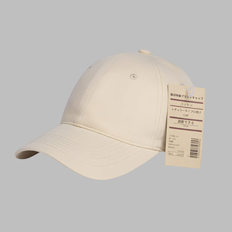 Men’s Black Baseball Cap – Japanese Style Big Head Fit