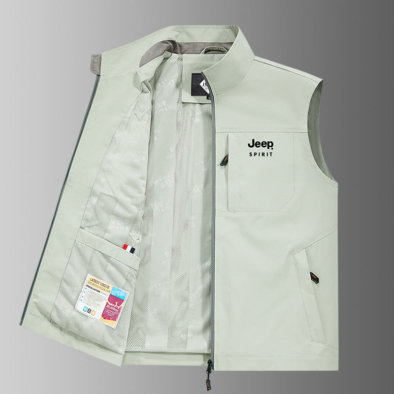 Men’s Vertical Collar Vest – Spring & Autumn Loose Leisure