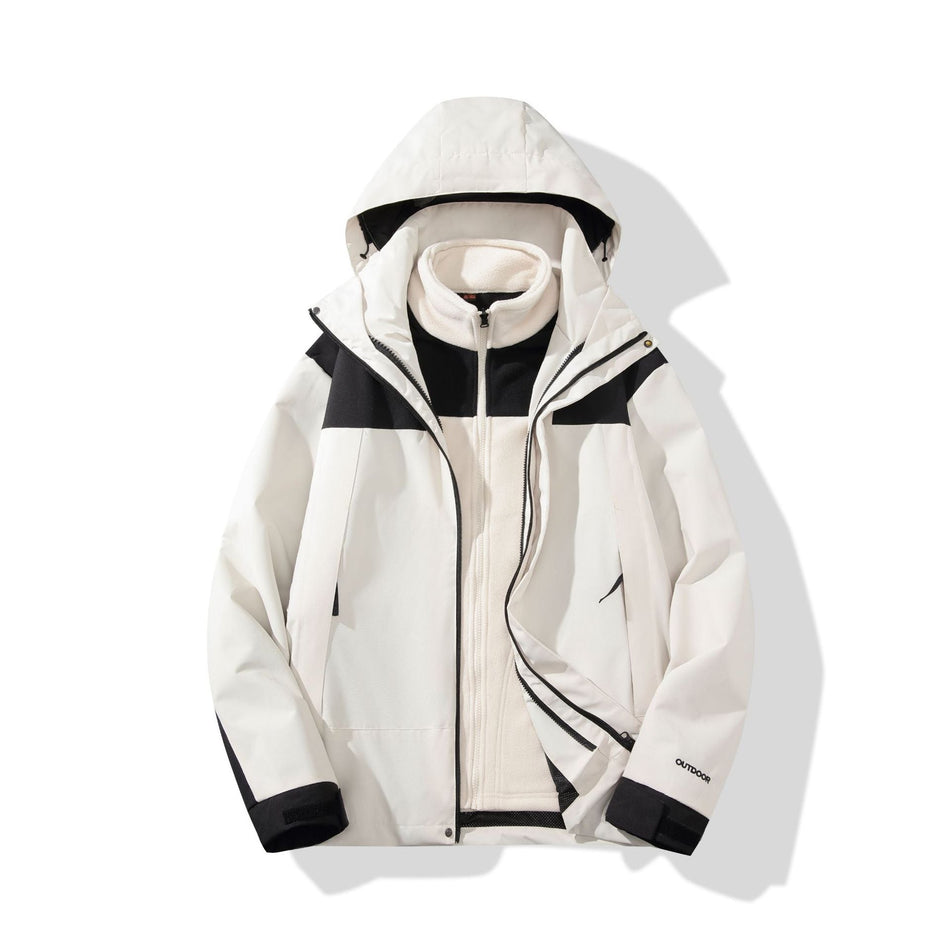 Men’s 3-in-1 Detachable Windproof Waterproof Outdoor Jacket