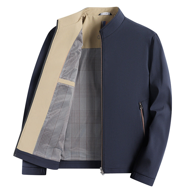 STOCK-Men’s Stand Collar Jacket 2025 Autumn Business Casual