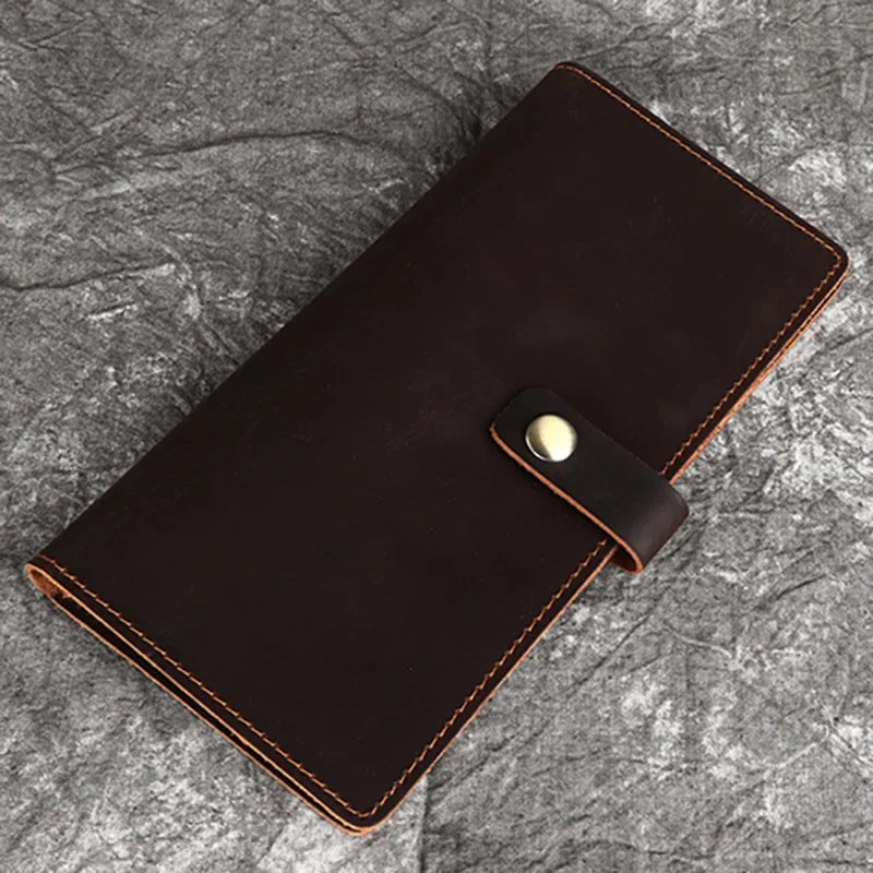 INSTOCK-Men’s Crazy Horse Leather Wallet – Vintage Cowhide Buckle