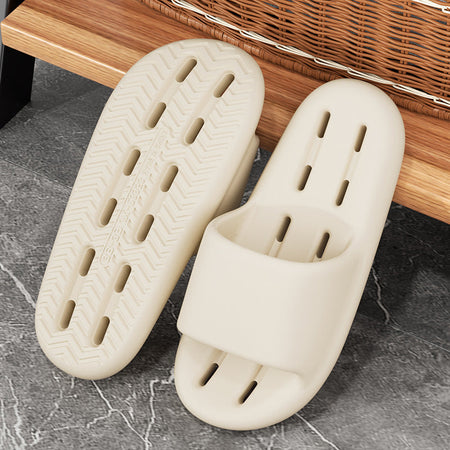 Coffee EVA Couple Bathroom Slippers with Non-Slip Soft Sole Design