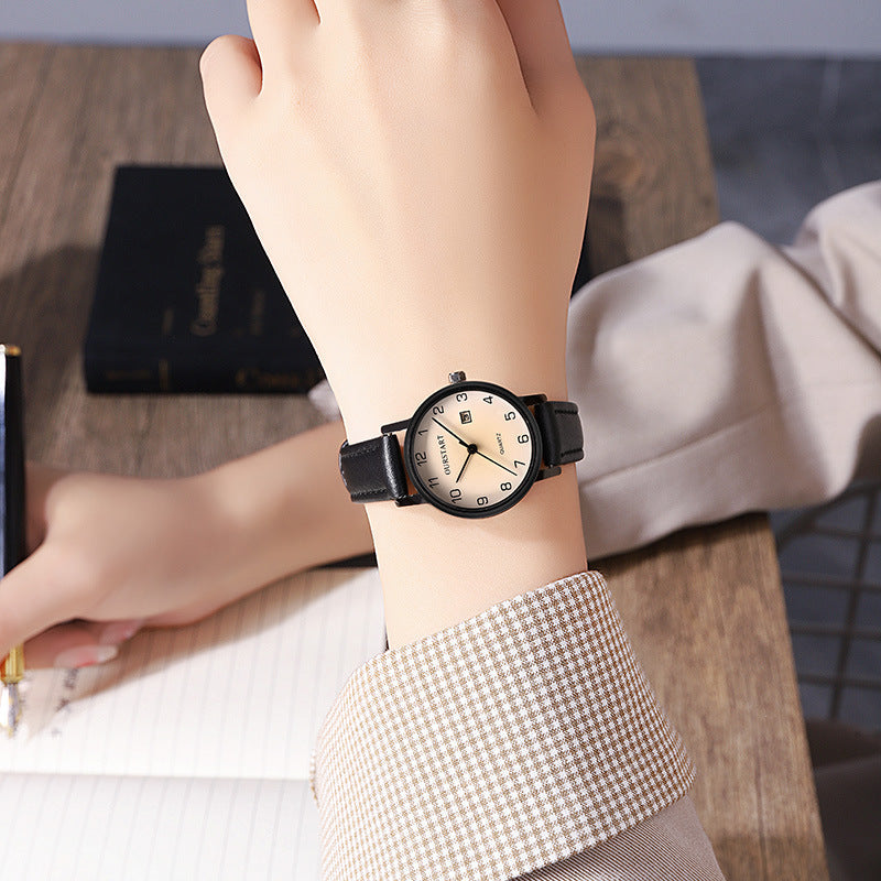 Student Exam Quartz Watch – Belt Strap with Calendar