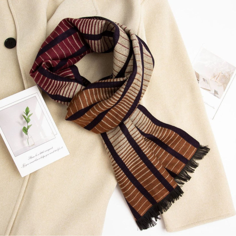Men’s Cashmere Scarf 2025 Winter Warm Long Joker Simple Fashion