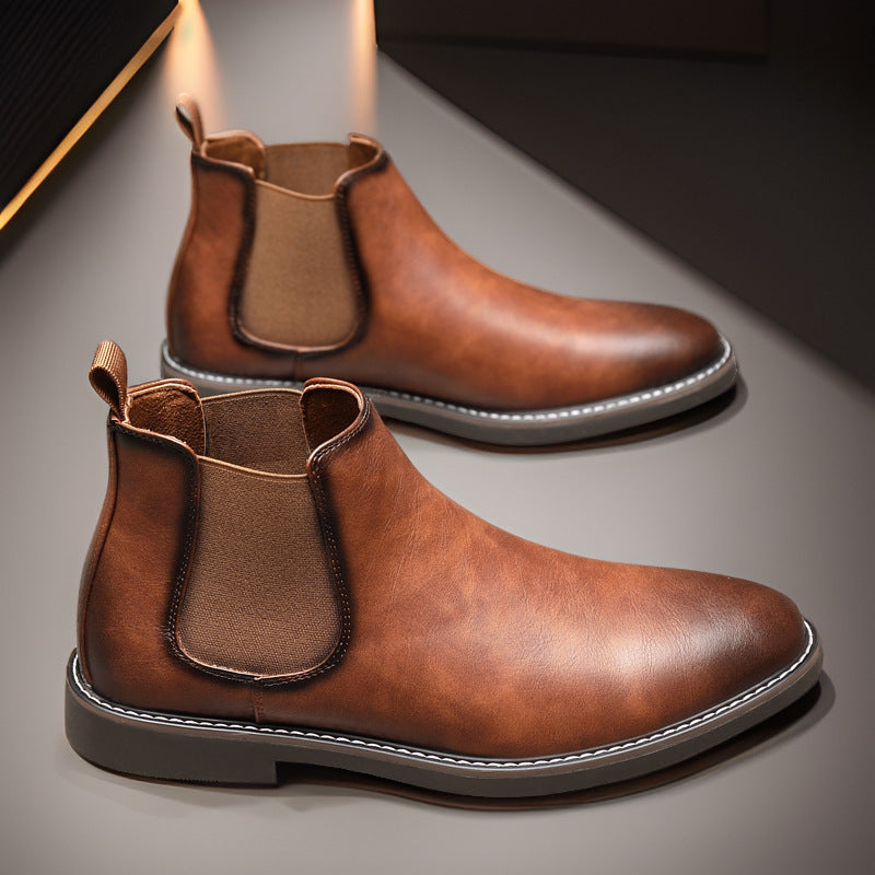 STOCK-Men’s Retro British Martin Chelsea Leather Boots