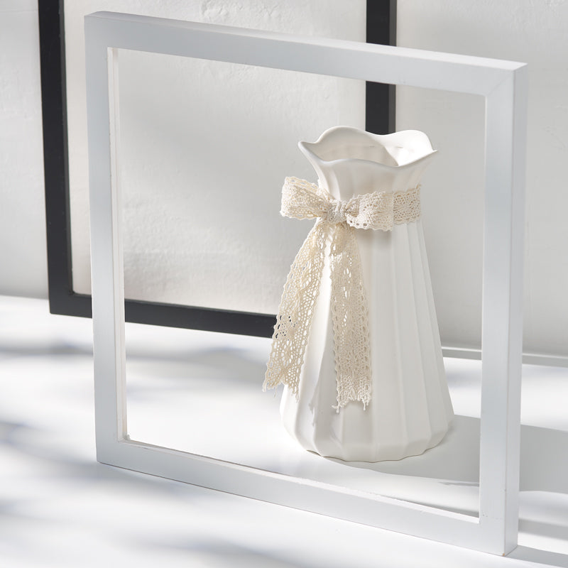 White Lace Ceramic Vase for Creative Flower Arrangements