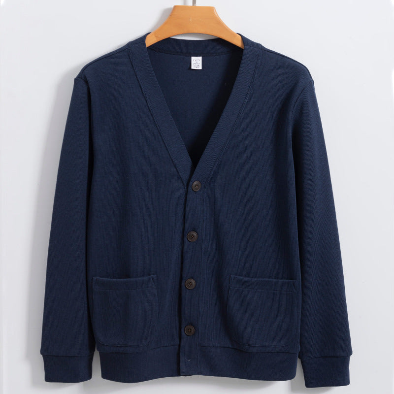 INSTOCK-Unisex Cotton V-Neck Cardigan – 2025 Machine Washable
