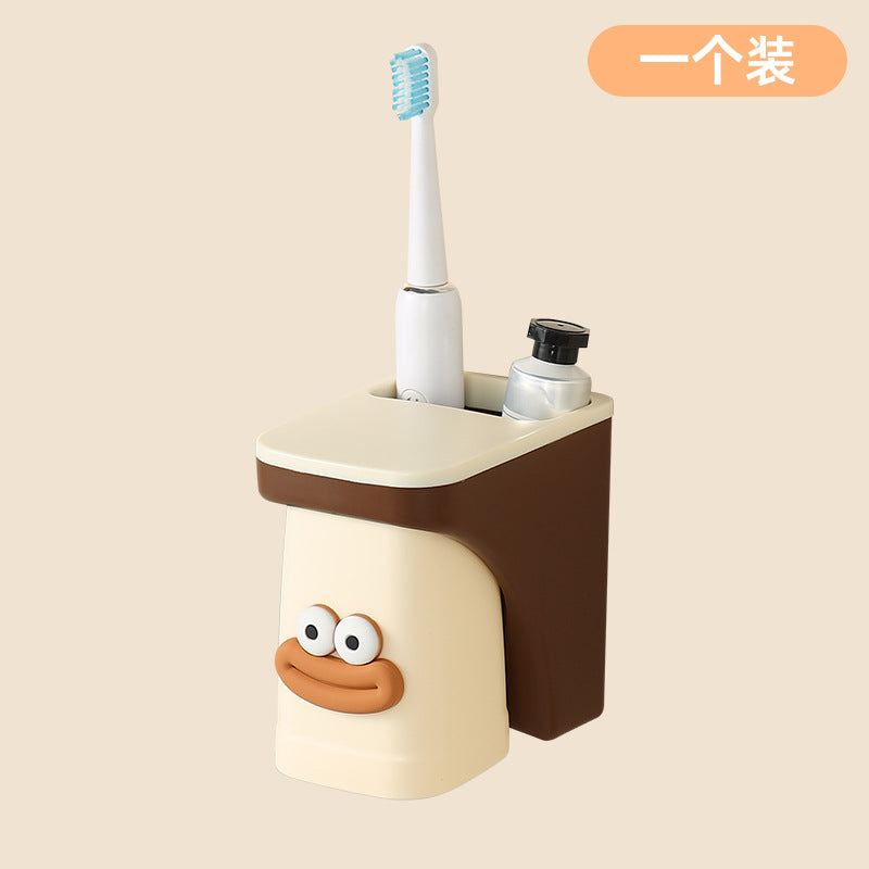 Magnetic Cartoon Wall-Mounted Toothbrush & Mouthwash Cup