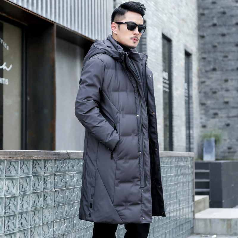 Men’s 2026 Long Knee Down Jacket – High-Grade Velvet