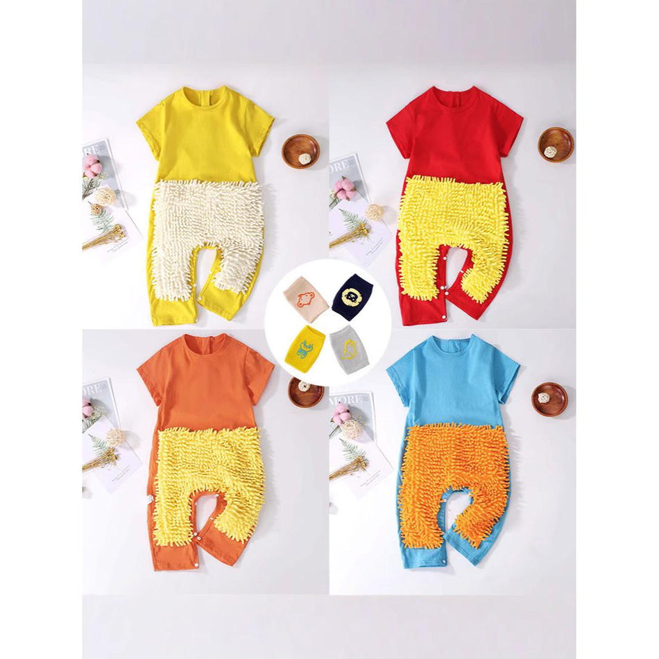 Summer Thin Baby Crawling Jumpsuit Floor Wipe Short SleeveXL