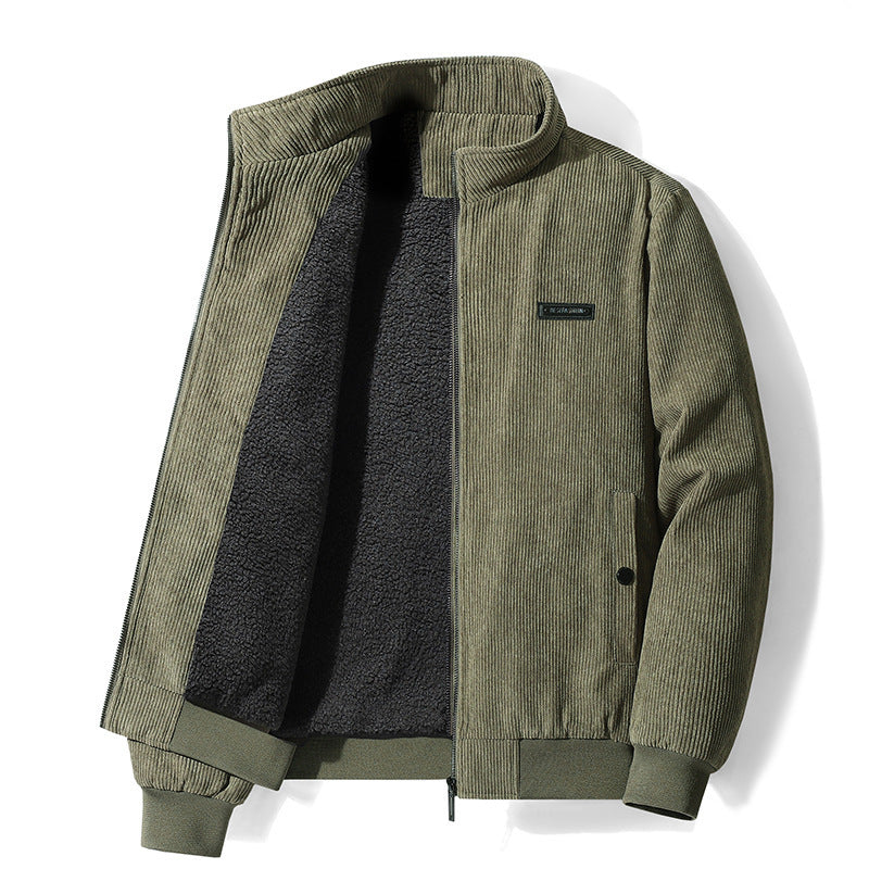 INSTOCK-Men's Corduroy Fleece Jacket ‚ Thickened Lambskin Winter