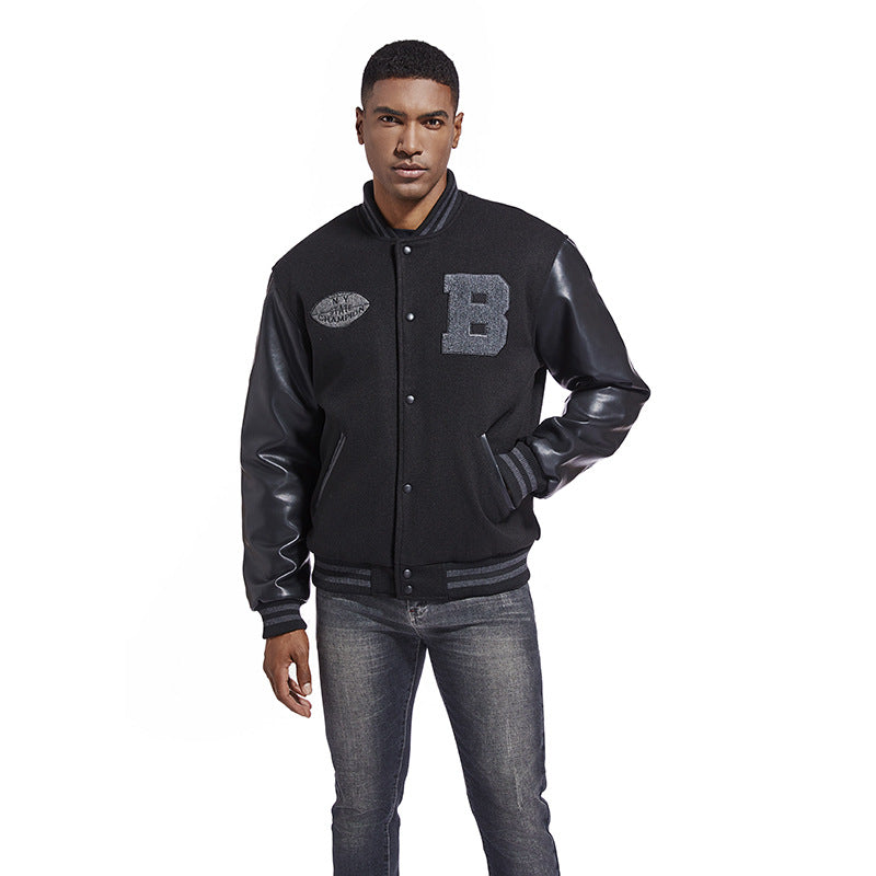 Men’s Autumn Winter American Baseball Jacket Embroidered