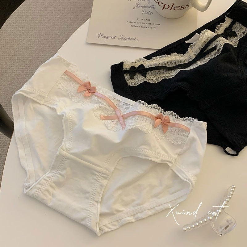 7A Pure Cotton Lace Briefs – Mid-Waist Plus Size