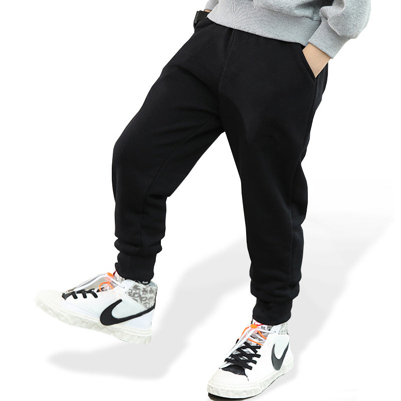 Kids Korean Soft Fleece-Lined Pants Autumn Winter