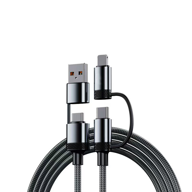 PD 100W Dual Type-C 4-in-1 Braided Fast Charging Cable