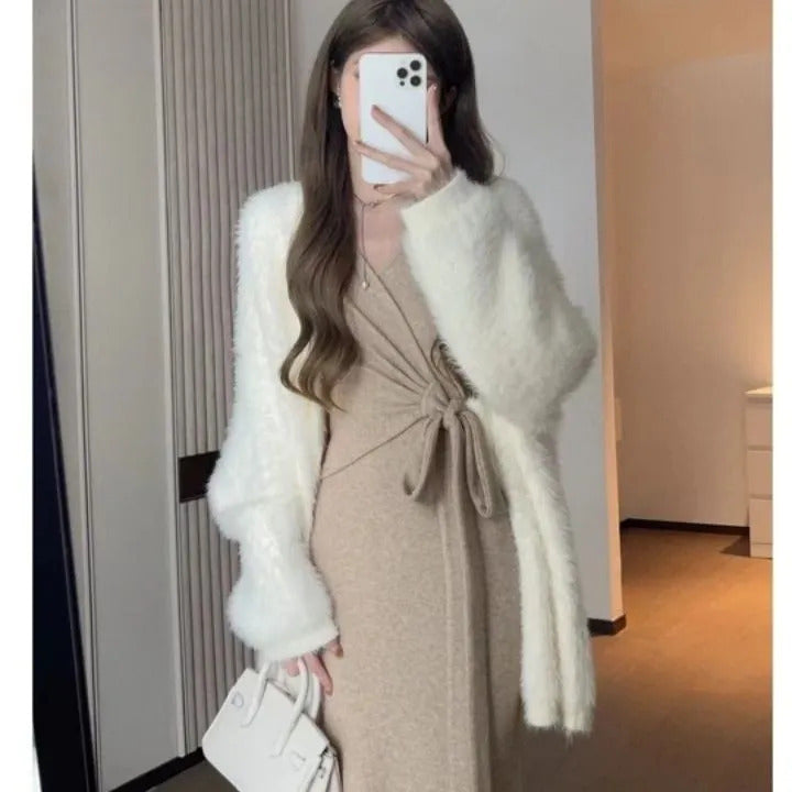 STOCK-Women’s 2026 High-End Knitted Two-Piece Sweater Set