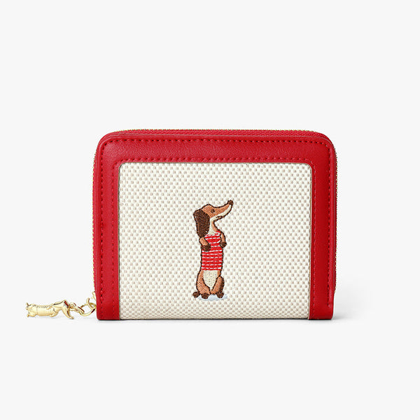 STOCK-Cute Puppy Short Wallet – Women's Large Capacity Purse