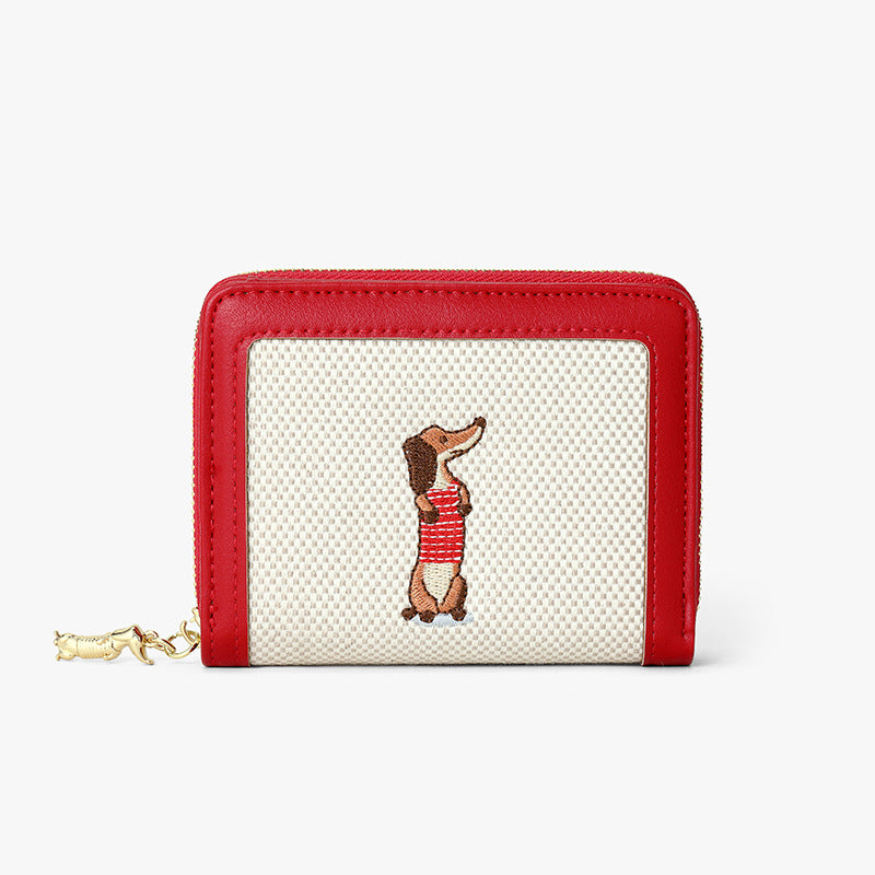 Cute Puppy Short Wallet – Women's Large Capacity Purse